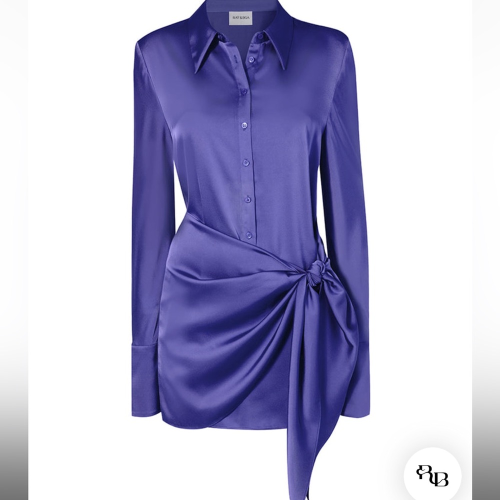 ALANIS DRESS BLUE Rat and Boa
